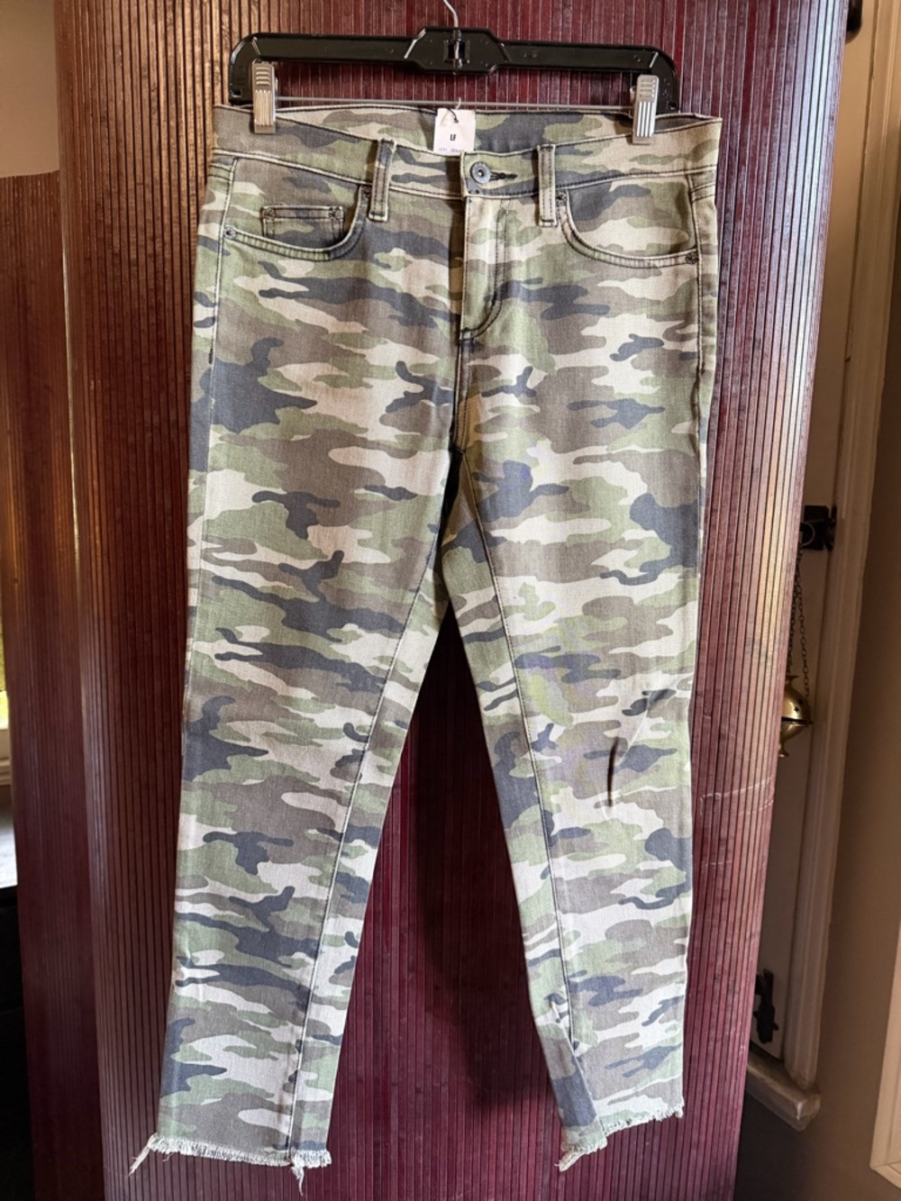 LF Women's Camouflage Skinny Jeans in Green and Khaki